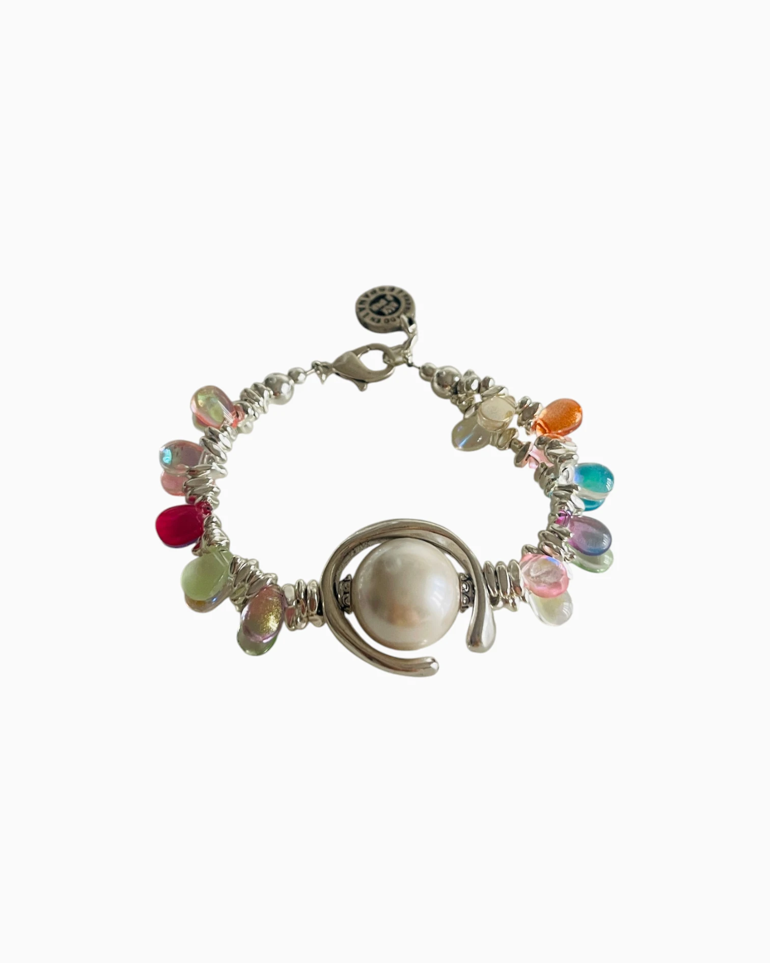Colorful-glass-bead-bracelet-with-shell-pearl-01 Colorful Glass Bead Bracelet With Shell Pearl - Image 1
