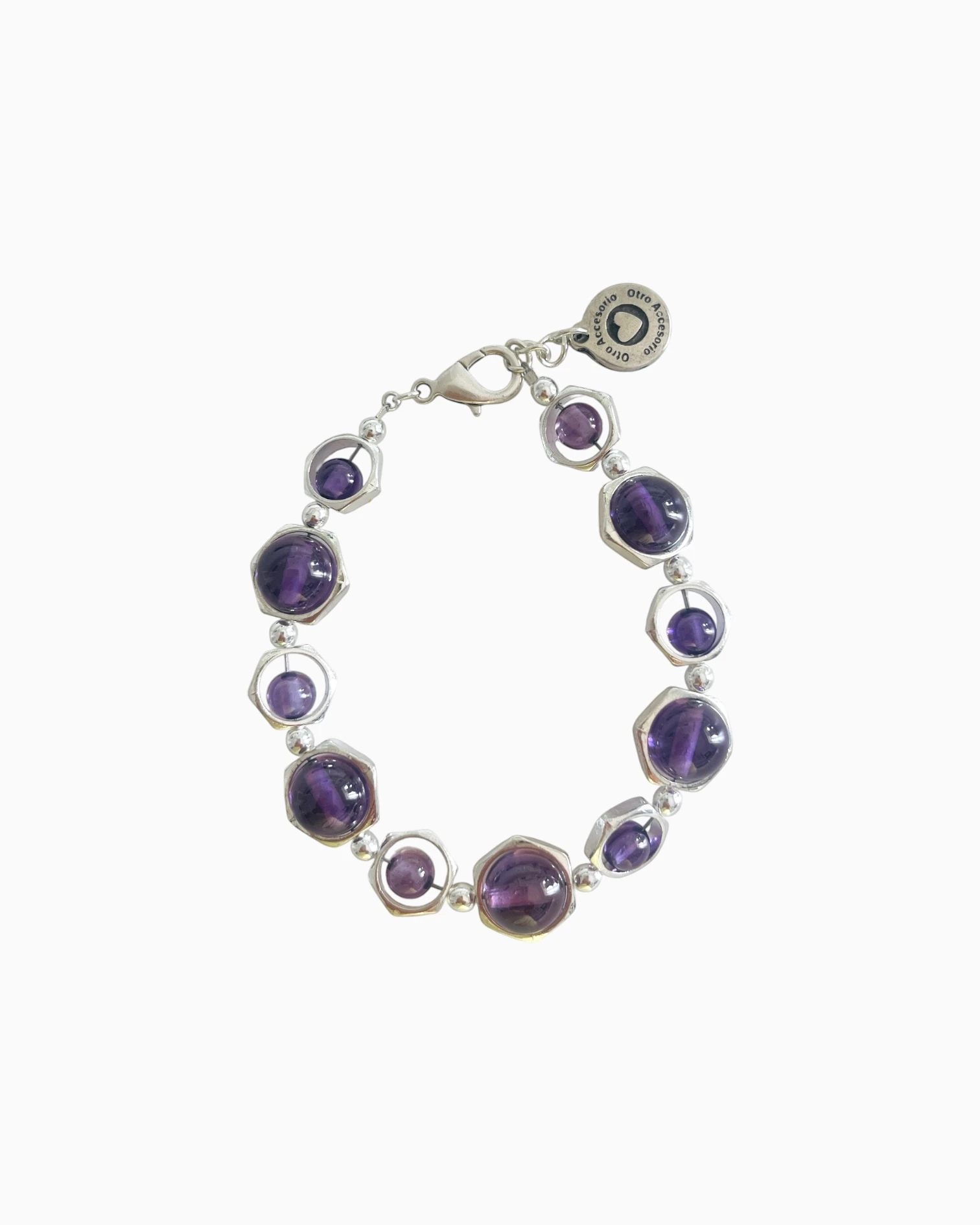 purple-mixed-size-zircon-link-bracelet-01 Mixed-Size Zircon Link Bracelet - Image 1