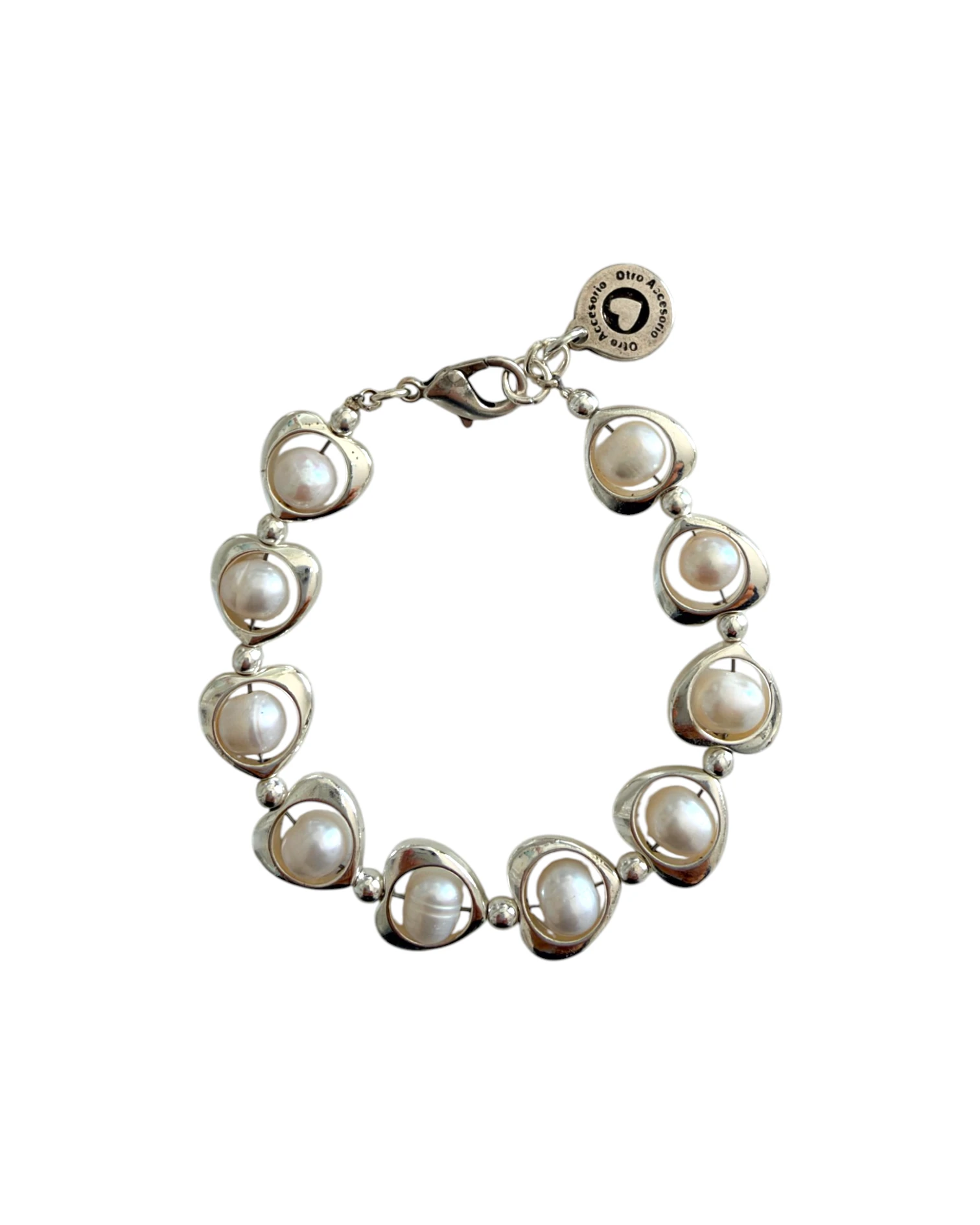 natural-pearl-heart-frame-bracelet-01 Natural Pearl Heart Frame Bracelet - Image 1